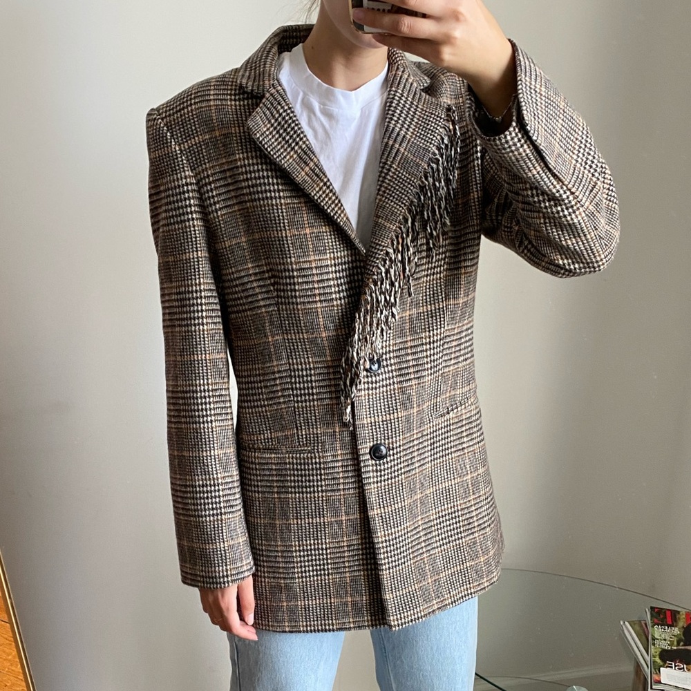 Mango plaid suit blazer